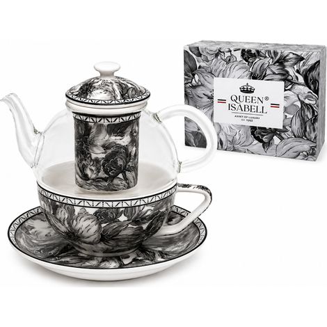 Teeservice „Graue Rose“, Tasse und Krug, Geschenk von Königin Isabella (1/5)