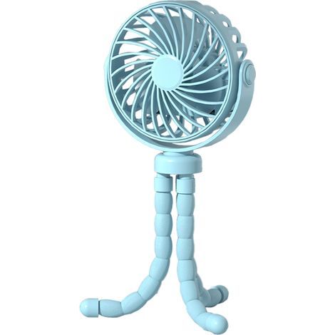 Tragbarer Handventilator, flexibel, in Oktopusform, auf Stativ, für Tisch, Kinderwagen oder Kinderbett, mit integriertem Nachtlicht, 3 einstellbaren Geschwindigkeitsstufen, 360°-Drehung. (1/5)