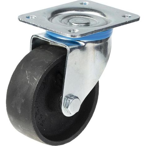 Rueda giratoria - PARNELLS - 75 mm - Acero galvanizado - Rueda de fundición - Carga pesada (1/5)