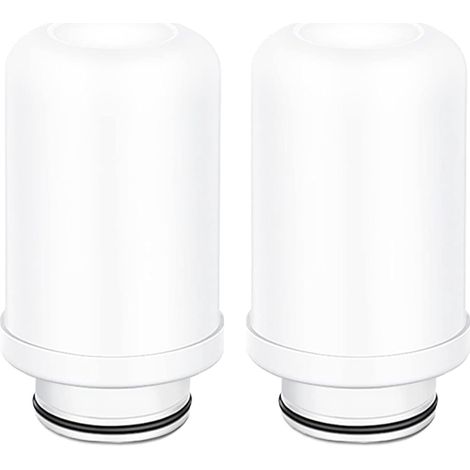 KLVGTIFS PU - Cartouches de rechange pour filtre à eau, cartouches de rechange en céramique, système de filtration pour robinet, filtre à charbon actif (2 cartouches filtrantes en céramique)