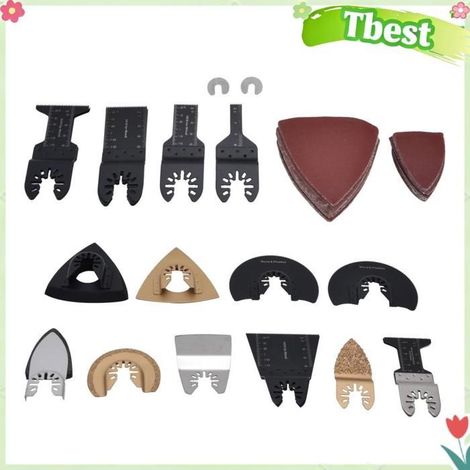 Tbest lame de scie oscillante Kit de Lames de Scie Oscillantes à Lame à Dégagement Rapide 81 Pièces Lames piscine ustensiles (1/5)