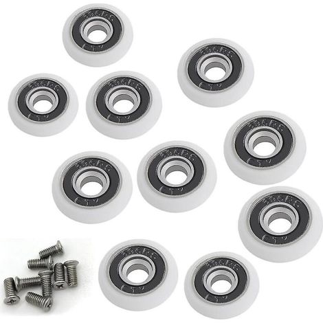 Jeu de 8 roues de remplacement pour porte de douche de 19 mm de diamètre (1/5)