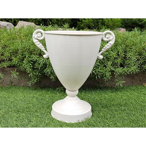 BONTURI CASA HOME DECORATION Coppa Trophy H 32 Cm D 21,5 Cm White Metallo