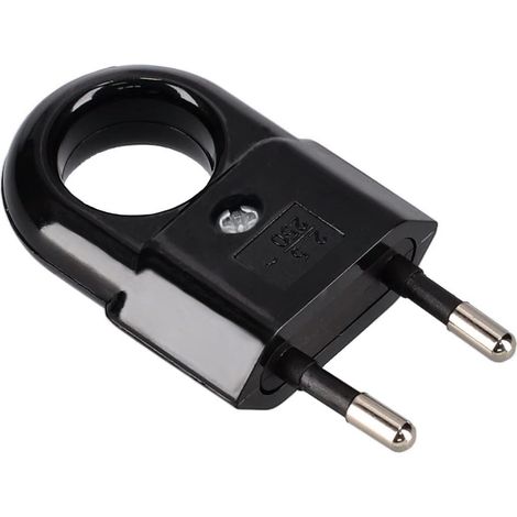 Spina piatta con maniglia, NERA, 2,5 A/250 V