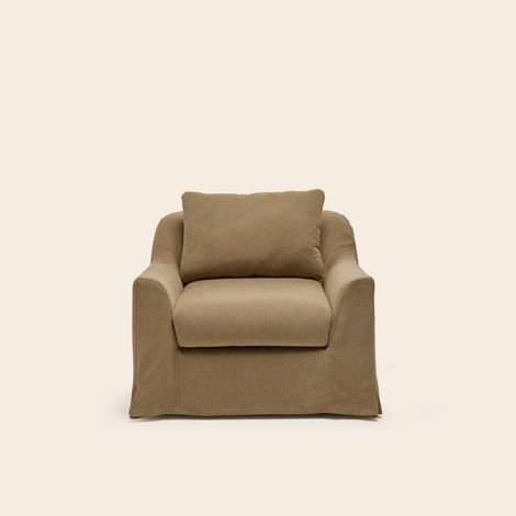 Fauteuil en Revêtement en tissu naturel CLARIBEL