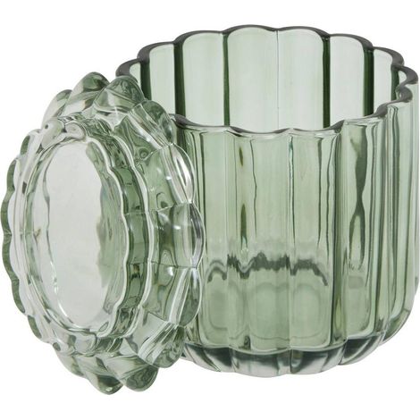 Pot à Coton en Verre "Floréa" 11cm Vert