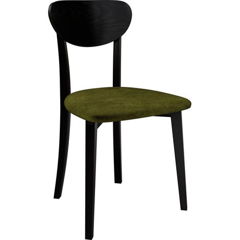 Chaise Victorville 381, Noir, 86x47x48cm, Tissu, En bois, Bois (1/5)