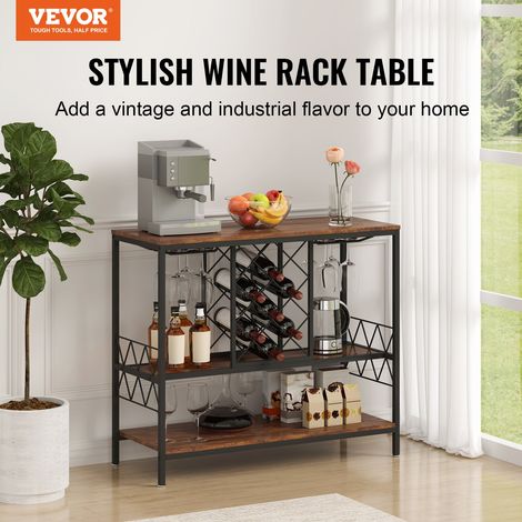Buffet de Bar 100x40x85,5 cm, Meuble de Bar Industrielle, Étagère Cuisine pour Liqueurs et Verres en Bois, avec Porte-verre et Casi… (1/5)