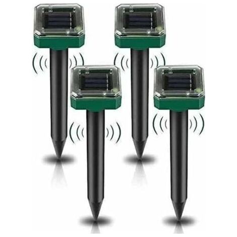 BUNTHAUS Taupe Solaire Ultrason, 4 Pices Solar Rpulsif Ultrasons, Solaire Repulsif Taupe, Rpulsif Serpent Ultrason, IP65 Impermable Rrpulsif Souris Repeller Exterieur Anti Gopher, Serpent (1/5)