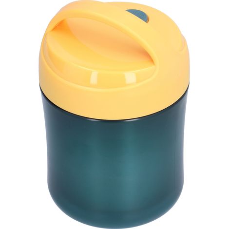 500ml gourde isotherme portable taille fine, cuillère soupe incluse, boîte repas en acier inoxydable, lot de contenants alimentaires, gobelet soupe pour pépinière, accessoires cuisine enfant jaune (1/5)