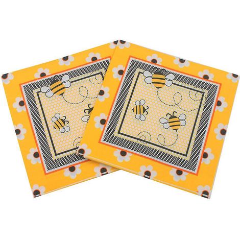 lot De 40 Serviettes En Papier Colores-serviettes De Table Abeille, Pour Cocktail, Fte, Bricolage, Origami, Pour La Gastronomie, Anniversaire, Ma (1/3)