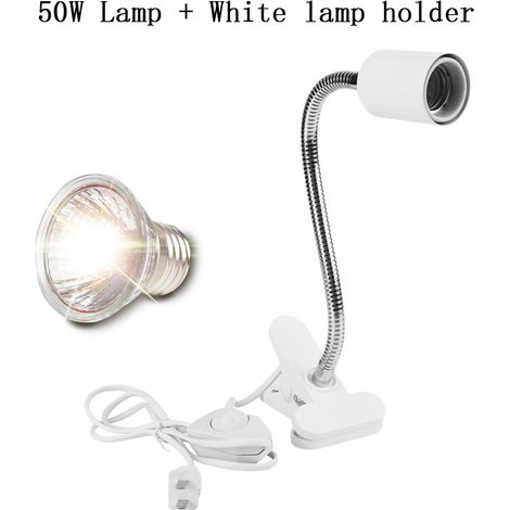 Lampe UVA+UVB 3.0 pour reptiles avec support à pince, kit de lampe chauffante UV pour tortues et lézards.