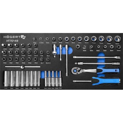 Ensemble d'outils Hogert HT7G148 63 unités