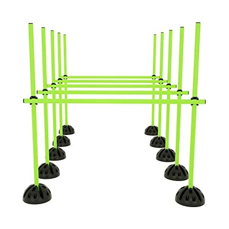 Naizy – Ensemble de haies d'agilité 15 perches 100 cm – Plastique robuste et résistant aux intempéries – Pour entraînement de vitesse et agilité