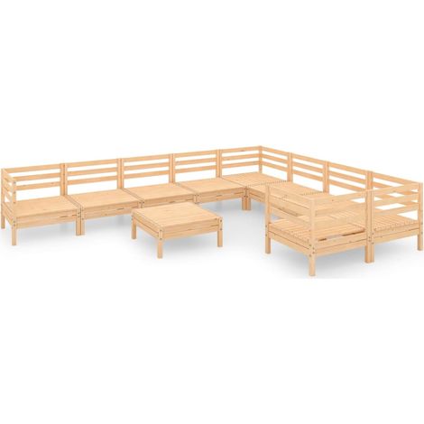Maison Exclusive - Juego de muebles de jardín 10 piezas madera ma (1/5)