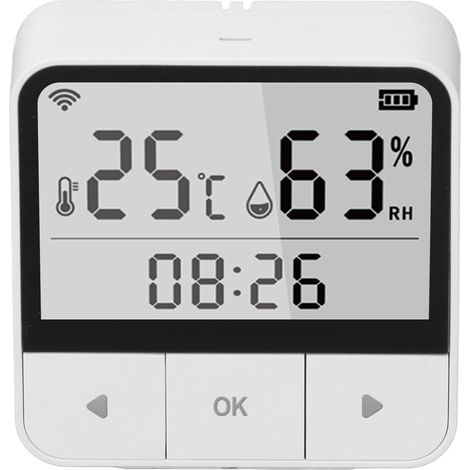 Hygrometer-Thermometer-Sensor, intelligenter WLAN-Bluetooth-Temperatur- und Feuchtigkeitssensor für den Innenbereich, digitaler elektronischer Monitor (1/5)