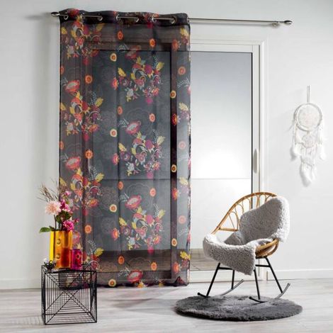 Rideau Voilage Imprimé "Botania" 140x240cm Multicolore