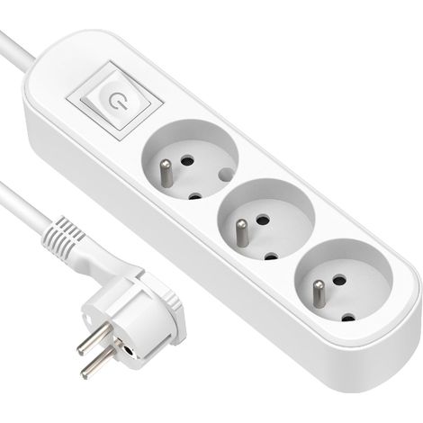 32040 Bloc 3 prises avec interrupteur/fiche plate 1,5 m Blanc (1/5)