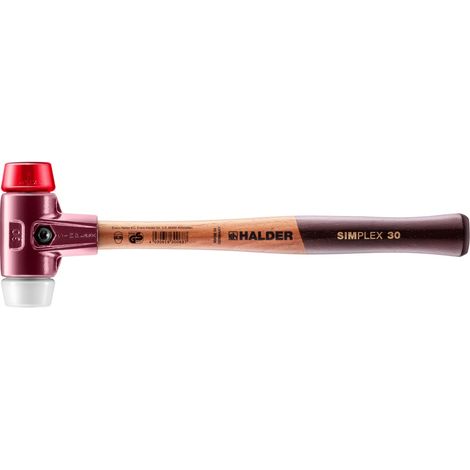 HALDER SIMPLEX Schonhammer Ø 30 mm Plastik rot / Superplastik mit Tempergussgehäuse (1/5)