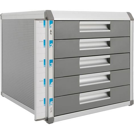 Boîte de rangement pour documents, tiroirs verrouillables, construction durable (1/2)