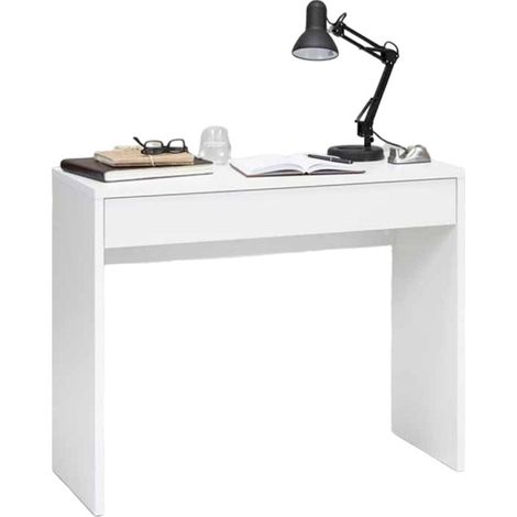 Console 1 Tiroir Design "Kherer" 100cm Blanc (1/3)