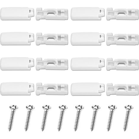 8 Pcs Plissé Blind Kit de remplacement Supports plissé Blind Montage Pièces blanches avec vis Pinces de tension en plastique pour stores plissés 10x28mm (1/5)
