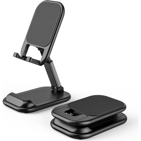Soporte ajustable para teléfono, Soporte plegable para iPhone 13, 13 Pro, 12 Max Mini, 11, Xs Max, 8, SE, S21 S20, teléfonos móviles 4" 8", Negro (1/5)