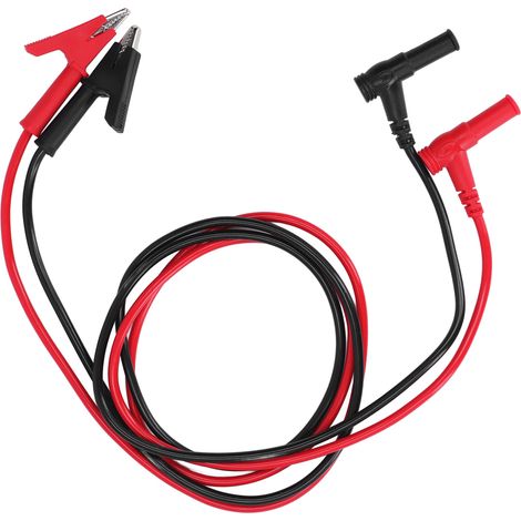 Lot de 2 Câbles Pince Crocodile vers Fiche Banane, PVC Renforcé, Laiton, Kit de Test Multimètre 1000V 15A (1/5)