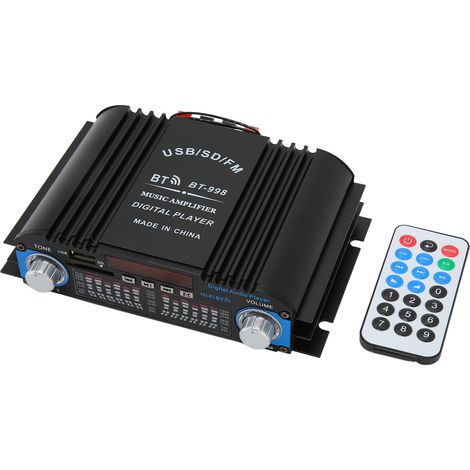 Amplificateur audio 12 V pour voiture, caisson de basses, haut-parleur sans fil Bluetooth, carte d'amplification avec télécommande (1/4)