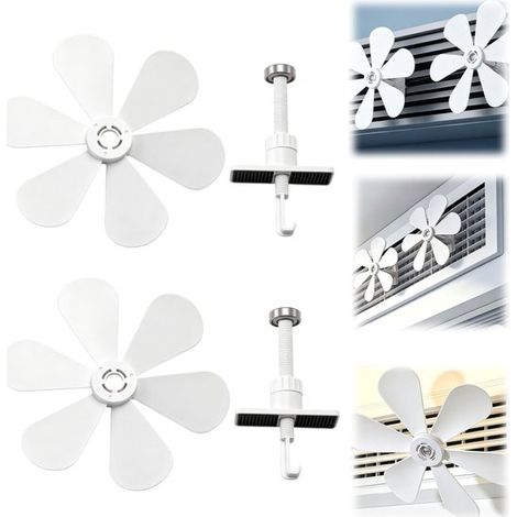 Déflecteurs de climatiseur lot de 2 - diffuseurs d'air à 6 pales pour chambre et bureau, blanc, 20 x 20 cm (1/5)