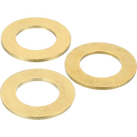 3Pcs Rondelle Métal Plate Laiton, Kit Rondelles M22 Cuivre Rondelles D'Écrasement Assortiment, 22mm DI, 38mm DE, 2mm D'Épaisseur Pour Boulons Vis Réparation, Construction (1/5)