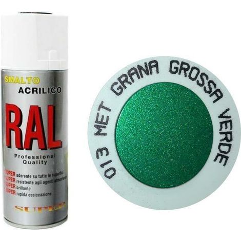 Bomboletta spray metallizzato verde grana grossa acrilico diamantato