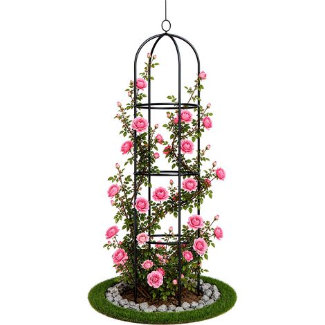 VOUNOT Metal Garden Obelisk for Climbing Plants, 40 cm Dia. x 194 cm (1/5)