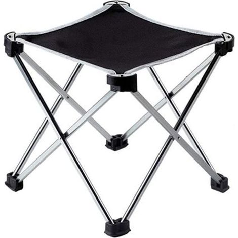 Tabouret pliant portable Chaise de pêche en alliage d'aluminium Siège de camping en plein air,Chaise de pêche portable,Tabouret pliant Argent (1/5)