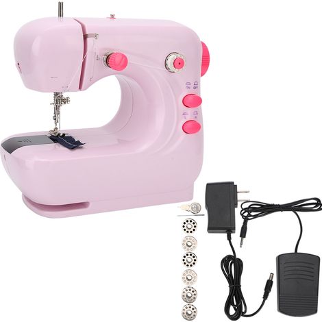 Machine à coudre de table portable, surjeteuse, outil de broderie multifonctionnel, prise 100-240 V (1/5)
