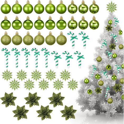 Palline di Natale Addobbi Natalizi Verdi Set 50 Decorazioni (1/5)