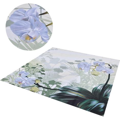 Duschvorhang mit Blumenmuster, wasserdicht, aus Polyester, inklusive Haken, 180 x 200 cm (1/5)