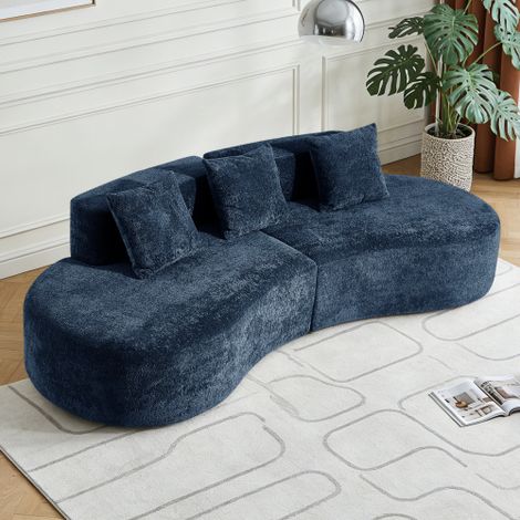 Modern Curved Sectional Sofa, 3 - Sitzer Couch, Bequem und Stylish für Wohnzimmer, Apartment, Home Decor, Einfache Montage