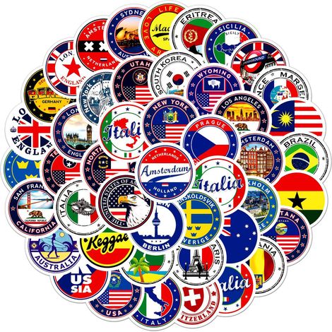 Lot de 120 autocollants valise voyage rétro vintage, stickers vinyl adhésifs pour bagages, étiquettes décoratives style ancien (1/5)