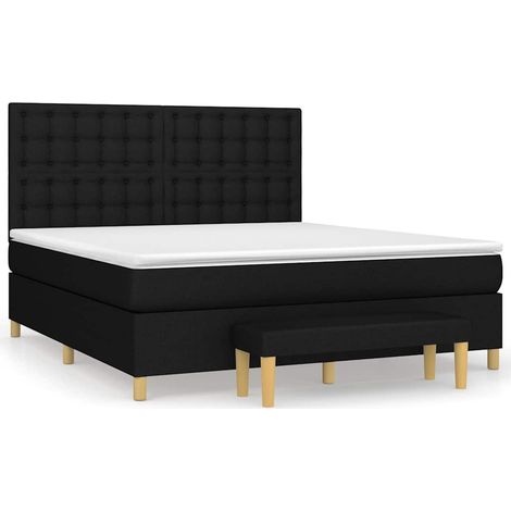 Maison Exclusive - Boxspringbett mit Matratze Schwarz 160x200 cm