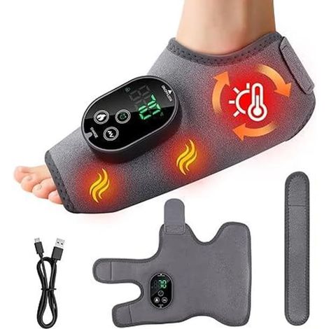 Ecleanfy - Cet appareil de massage électrique 3 en 1 pour les pieds est doté d'une batterie de 3000 mAh pour favoriser la circulation sanguine, de 3 modes et de 6 niveaux de chaleur, et convient aux c (1/5)