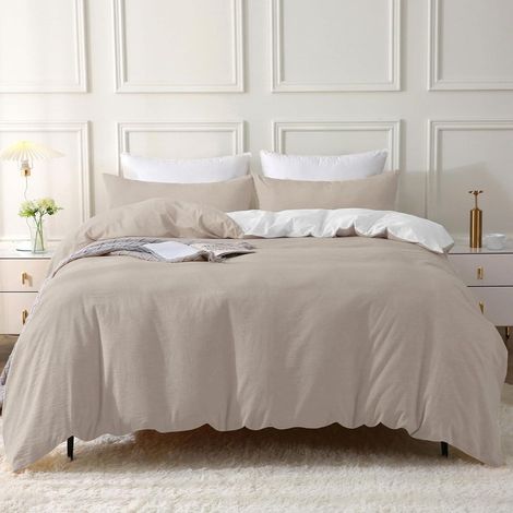 Bettwäsche 135x200 Dunkel Camel 4tlg. 2x 135200cm 2x 8080cm (1/5)