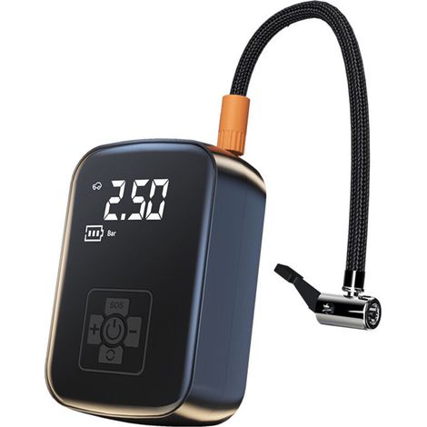 Compresor de aire portátil, minibomba eléctrica de 180 mAh y 150 PSI para bicicleta con pantalla LCD digital, 4 modos, recargable para inflar neumáticos de coche. (1/4)