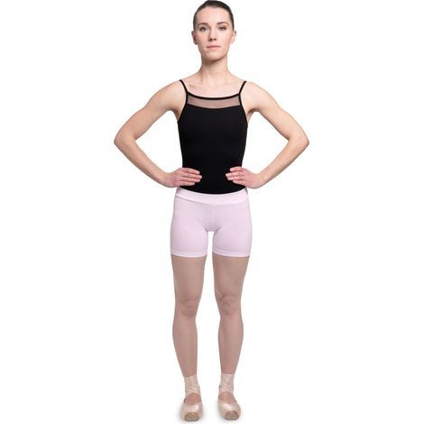 Frygia - pantalones cortos de ballet rosas para mujer. Pantalones cortos de gimnasia y danza Frygia rosas talla M. (1/5)