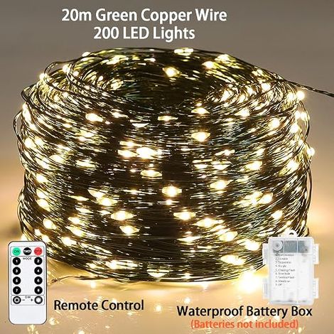 Guirlande LED lumineuse pour Sapin éclairage Extérieur à Pile (1/4)