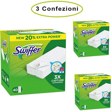 Swiffer panni di ricambio cattura polvere per scopa swiffer 3 confezioni da 40 panni