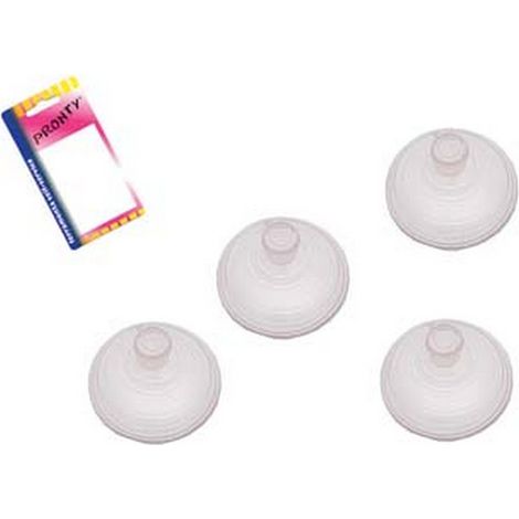 12BL VENTOSE TRASPARENTI SENZA GAMBO IN BLISTER - mm.25, in bl.4 pz.