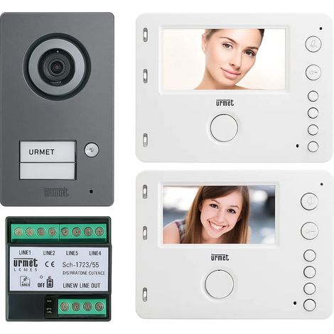 Kit Videocitofono Urmet Monofamiliare con 2 Monitor vivavoce unica famiglia