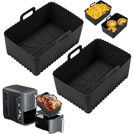 2PCS Ninja Double Stack XL 9.5L SL400EU Silicone Moule,Upgrades Approfondir la profondeur Grande Capacité Silicone Accessoires pour Ninja SL400EU Noir (1/4)