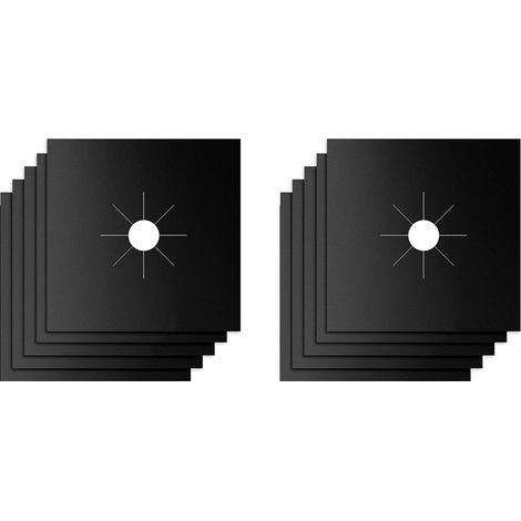 10 pièces Housse de Protection pour Cuisinière à Gaz en Fibre de Verre, Imperméable et Réutilisable, Résistante à la Chaleur, Épaisseur 0,2 mm, Noir (1/5)